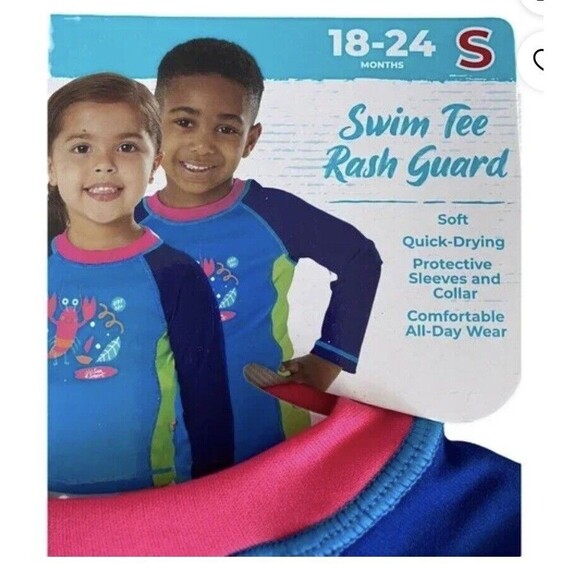 Toddler Rash Guard Small 18-24month Swim Tee Sun Smart UPF 50 Quick Dry - Picture 5 of 5